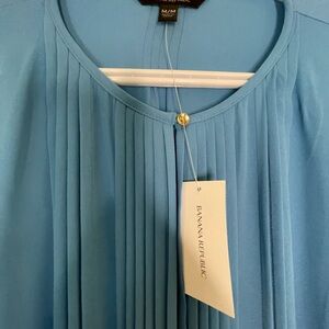 Banana Republic Women's Sky Blue Pleated Blouse